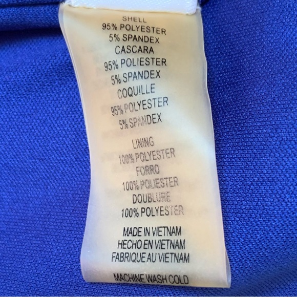 SZ 6 VINCE CAMUTO SLEEVELESS V-NECK LINED SHEATH MIDI DRESS BLUE GREEN TURQUOISE - Picture 7 of 8